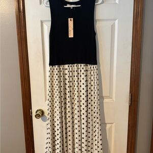 Chic Black and White Polka Dot Dress